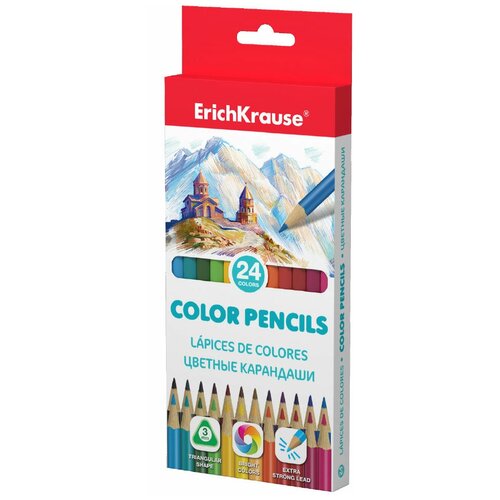 Купить ErichKrause Цветные карандаши трехгранные 24 цвета (49888)