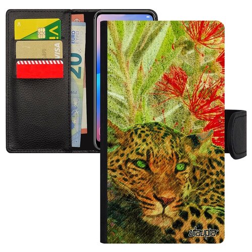 фото Чехол книжка на мобильный apple iphone 8 plus, "леопард" гепард пантера utaupia