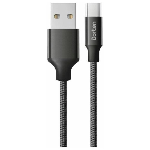 Кабель Dorten Metallic USB - USB Type-C (DN303302), черный кабель usb type c dorten 1 2м metallic series золотой