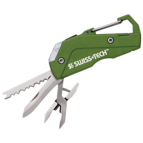 Мультитул брелок SWISS+TECH Hunting/Fishing зеленый микро набор инструментов swiss tech mini multi functiontool 8 in 1 красный