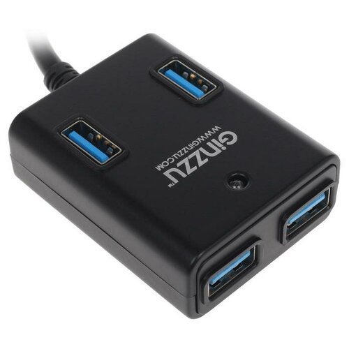 Разветвитель USB 3.0 Ginzzu GR-384UAB 4 port + adapter