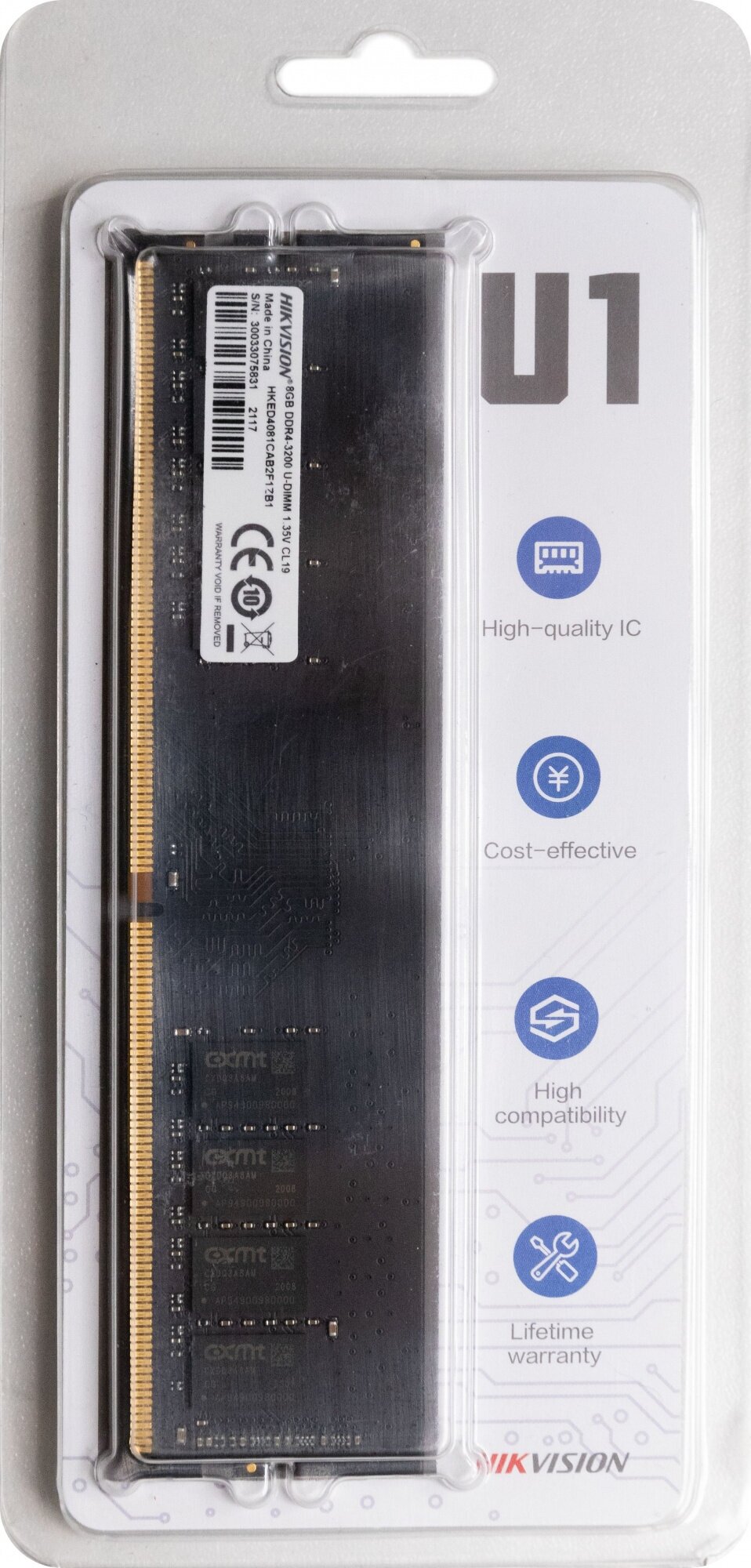 Модуль памяти DDR4 8GB HIKVISION PC4-25600 3200MHz CL19 1.2V - фото №4