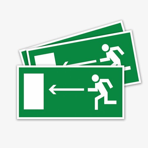 Наклейки Направление к эвакуационному выходу налево 3 шт 30х15 см ГОСТ знак эвакуации 797₽