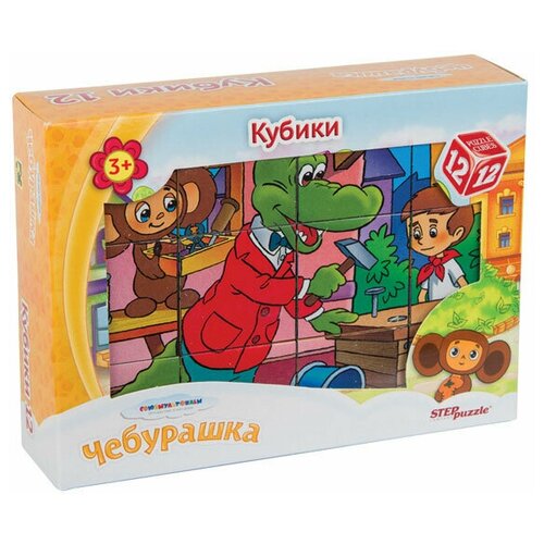 набор кубики xl 6 кубиков Развивающая игрушка Step puzzle Чебурашка 87341, 12 дет., мульти