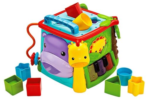 Развивающая игрушка Fisher-Price Большой музыкальный игровой куб развивающий GHT89, голубой/оранжевый/зеленый