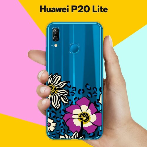 Силиконовый чехол Цветы с узором на Huawei P20 Lite силиконовый чехол корги узором на huawei p20 lite