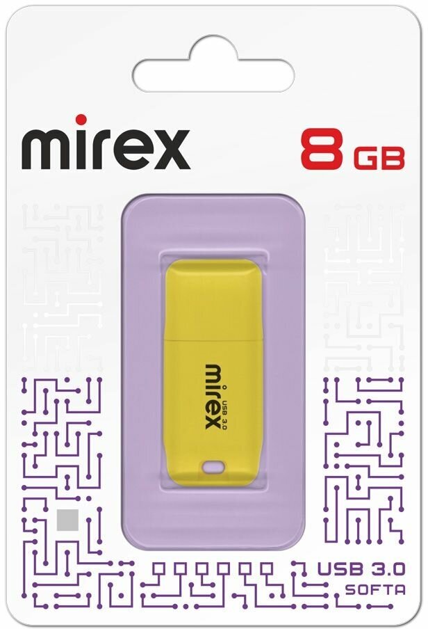 Флешка USB 3.0 Flash Drive MIREX SOFTA YELLOW 8GB