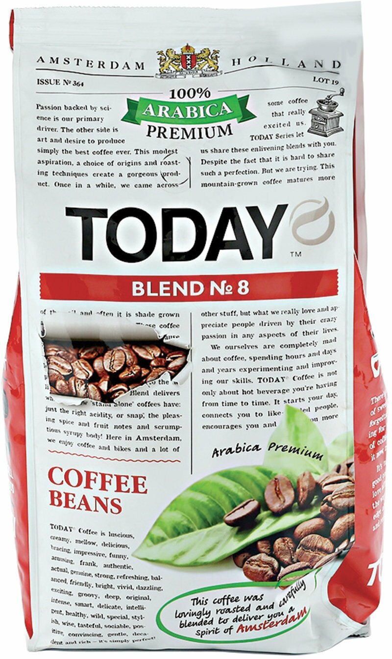 Кофе в зернах Today Blend №8 800г Ucc Coffee Benelux B.V. - фото №16