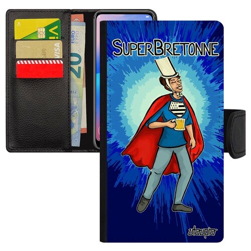 фото Чехол книжка на телефон xiaomi redmi note 6 pro, "супербретонка" рисунок герой utaupia