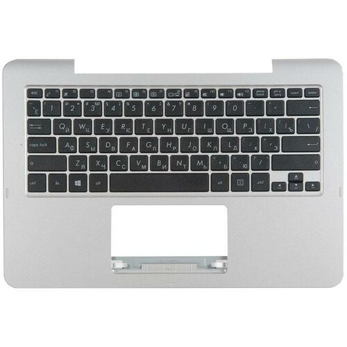 Клавиатура для ноутбука Asus T300FA-1A с топкейсом, серебристая панель, чёрные кнопки (90NB0531-R31RU0) клавиатура топ панель для ноутбука sony vaio svs15 серебристая с серебристым топкейсом