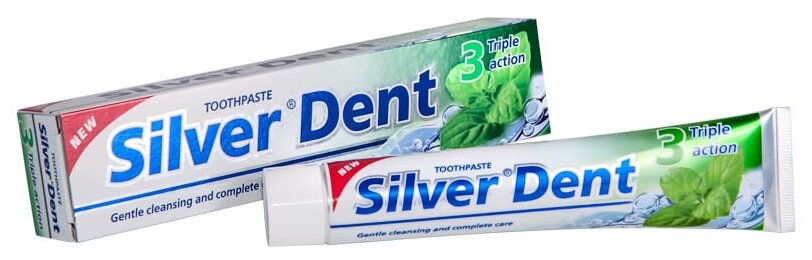 Паста зубная Silver dent Тройное действие, 100г