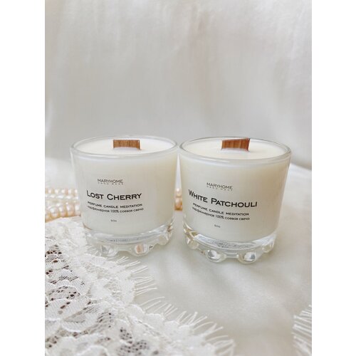 Парфюмерная свеча “Lost Cherry ” ,“White Patchouli” Perfume Candle Meditation, 2 шт