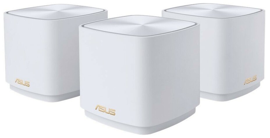 Маршрутизатор ASUS Роутер ASUS XD4 (W-3-PK) из 3 точек доступа, 802.11b/g/n/ac/ax, до 574 + 1201Мбит/c, 2,4 + 5 гГц, белый 90IG05N0-MO3R20