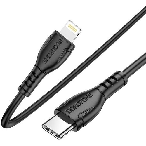 Кабель Borofone BX51, Type-C - Lightning, 2.4 А, 1 м, PVC оплётка, чёрный кабель usb c borofone bx51 triumph type c lightning 2 4а 1 м черный