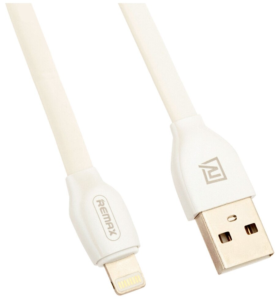 USB дата-кабель Remax LASER (RC-035i) LIGHTNING плоский (1.0 м) Белый