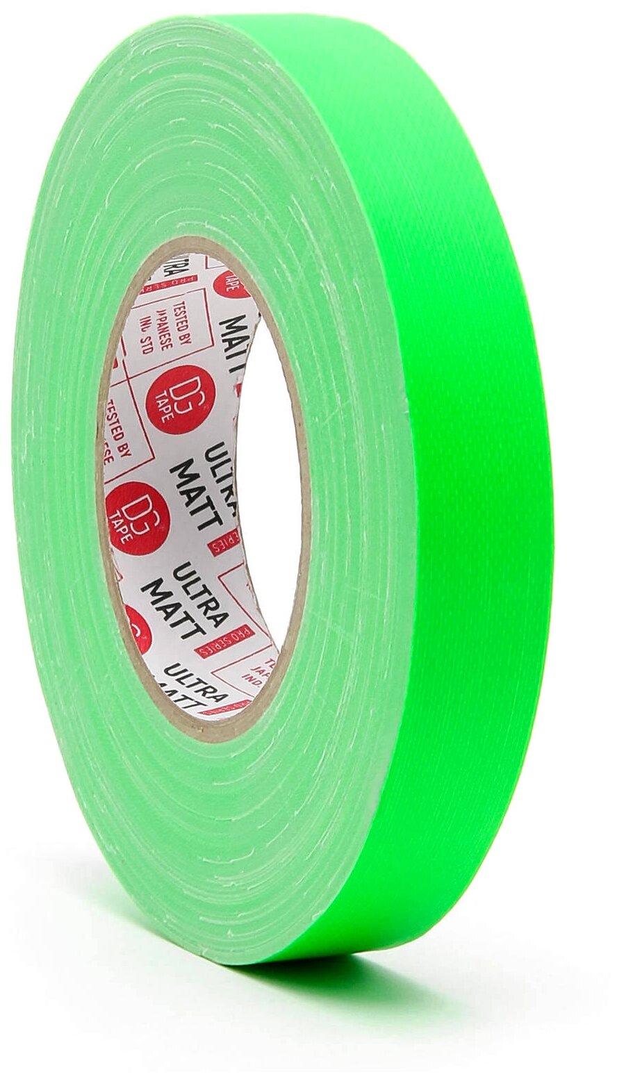 Клейкая тканевая лента яркая зеленая матовый флюоресцентный серия ultraMATT 25мм/50м