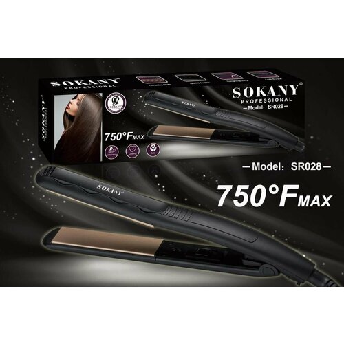 Профессиональный выпрямитель для волос GORGEOUS HAIR Утюжок для укладки Турмалиновое покрытие пластин с добавлением частиц серебра SOKANY SR-028 89000₽