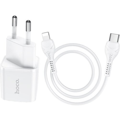 Зарядное устройство СЗУ Блок Type-C 20W Hoco N10 + кабель Lightning Type-C сзу usb тех упак для iphone 1a призма с кабелем lightning в комплекте