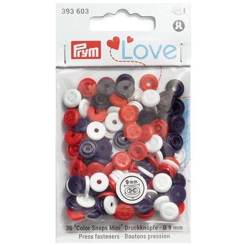фото Серия prym love - набор кнопок color snaps mini с имитацией стежка, диаметр 9мм, prym, 393603 prym 393603