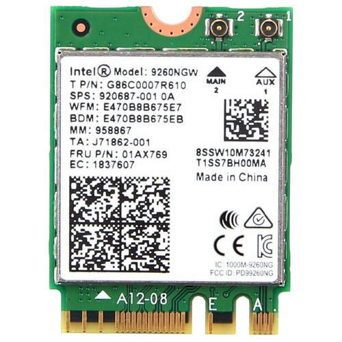 Bluetooth+Wi-Fi адаптер Intel 9260NGW.AC, зеленый контроллер intel vrocpremmod