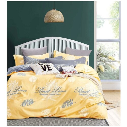 фото Постельное белье boris a+b желтый, семейный ( дуэт)