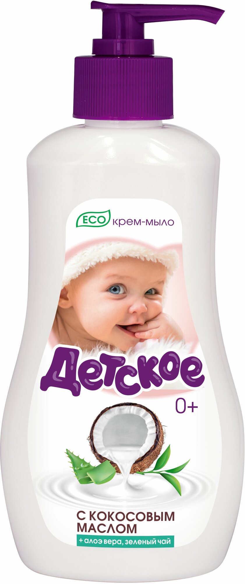 фото Жидкое мыло ЭКО "Детское", аромат кокоса, алоэ и зеленого чая, 280 г