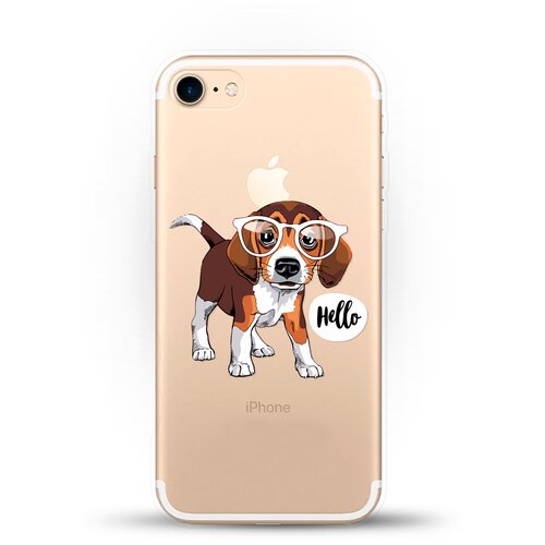 фото Силиконовый чехол hello бигль на apple iphone 7 andy & paul