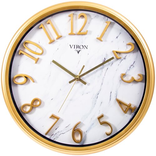 фото Часы настенные кварцевые viron 222470 золотистый