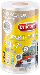Тряпка в рулоне Unicum Super тряпка Optima 70+7 шт, белый