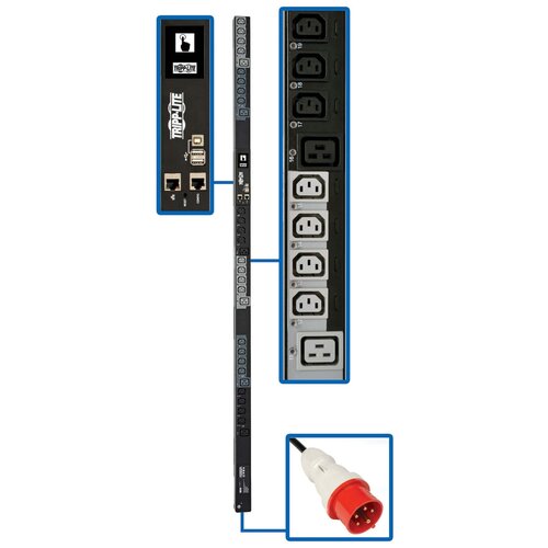 tripplite ибп tripplite smx500rt1u 300va Распределитель питания Tripplite PDU3XEVSR6G20 11.5kW 3phase Switched PDU 24xC13 6xC19