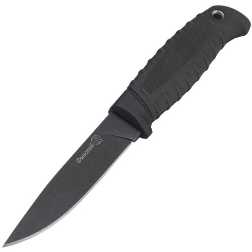 Нож Финский Х12МФ стоунвош черный эластрон К03178