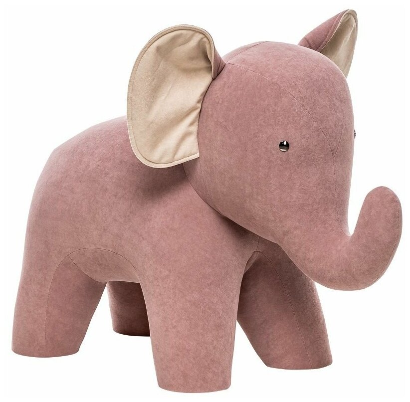 Пуфик в прихожую Elephant, ткань Omega 19/Omega 02, детский пуф Единорог, пуф в прихожую, пуф-животное