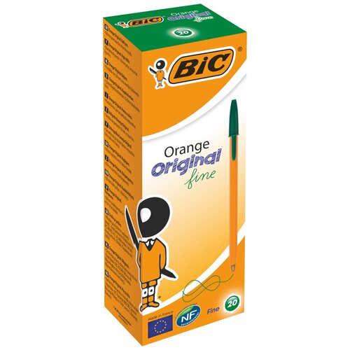 фото Bic набор шариковых ручек orange original fine, 0.3 мм, 20 шт. (1199110113/8099241/8099221/8099231), синий цвет чернил