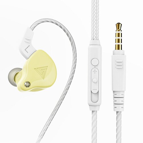 Наушники HiFi проводные спортивные QKZ AK6 X желтый qkz ak6 pro edx pro 1dd dynamic earphones hifi bass earbuds in ear monitor sport noise cancelling headset zst x