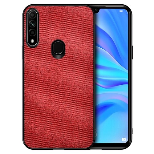 фото Чехол-крышка-накладка mypads для huawei p40 lite e из мягкого качественного силикона и ткани красная