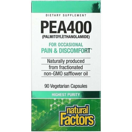 Natural Factors, PEA 400мг, 90 капсул холитилин капсул 400мг n14