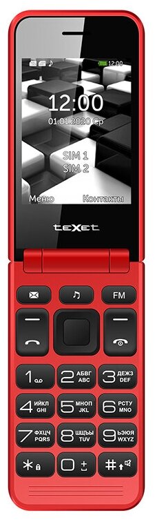 Телефон teXet TM-406, 2 SIM, красный