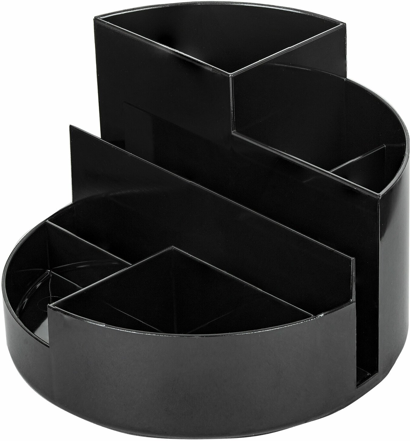 Подставка-органайзер Brauberg round, 6 отделений, 130х130х90 мм, черная (ОР05)