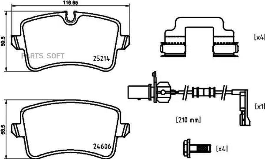 BREMBO P85150 Колодки тормозные дисковые задн. AUDI A4 Avant (8K5 B8) 11/07-12/15 / AUDI A4 Avant (8W5 B9) 08/15