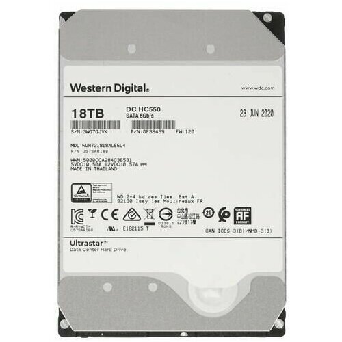 35 18 ТБ Жесткий диск WD Ultrastar DC HC550 0F38459 3539800₽