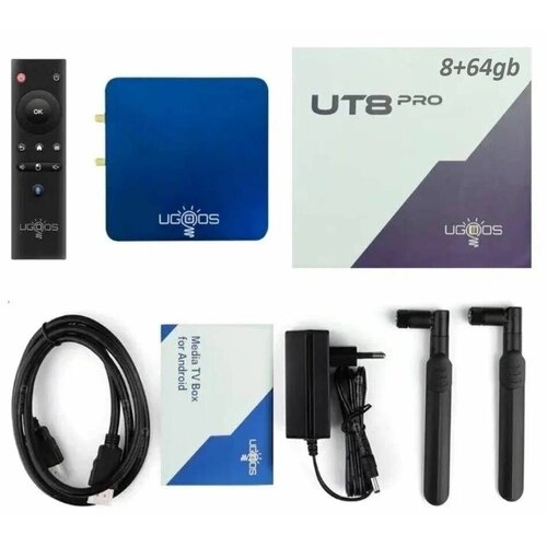 IPTV Приставка Ugoos UT8 Pro 8/64 64bit смарт ТВ аэромышь + голосовое управление