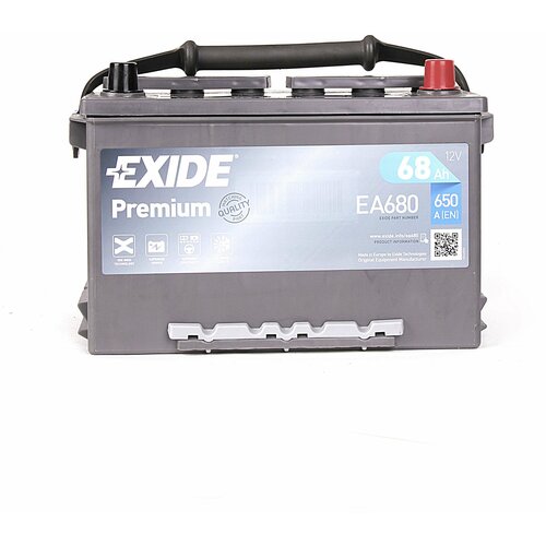 Аккумулятор автомобильный EXIDE PREMIUM EA680 68Ач R+ EN650A 277x175x190