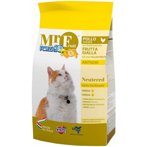 FORZA10 CAT MR.FRUIT NEUTERED для взрослых кастрированных котов и стерилизованных кошек живущих дома с курицей (1,5 кг х 6 шт)