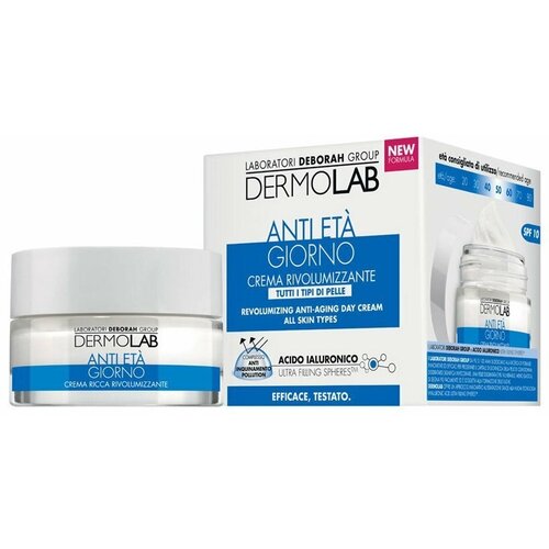 Deborah Dermolab Крем дневной против морщин разглаживающий REVOLUMIZING ANTI-AGING DAY CREAM SPF10 50 мл