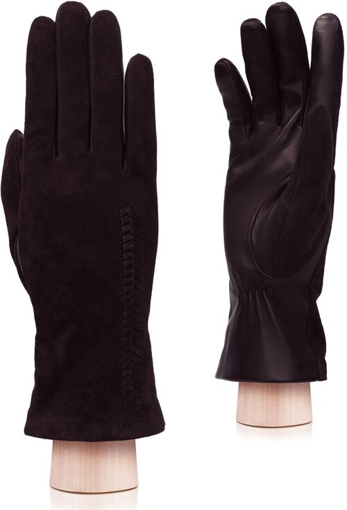 Перчатки ELEGANZZA зимние, натуральная кожа, подкладка, размер 6.5, фиолетовый