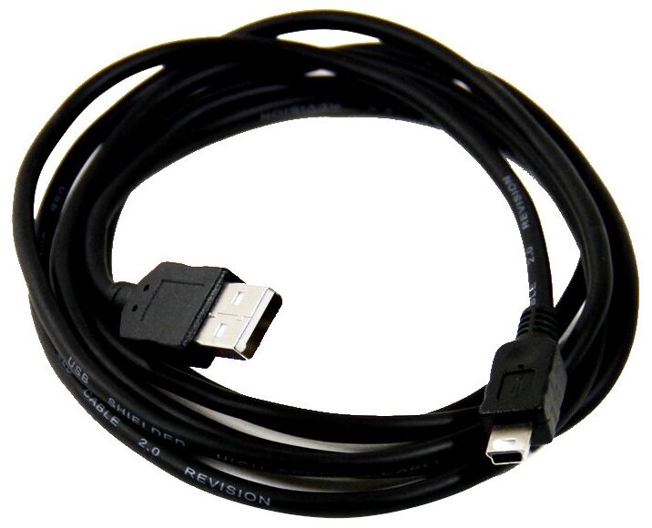 Кабель USB 2.0 A-mini-B 5P (1,8м) чёрный, Telecom (TC6911BK-1.8M)