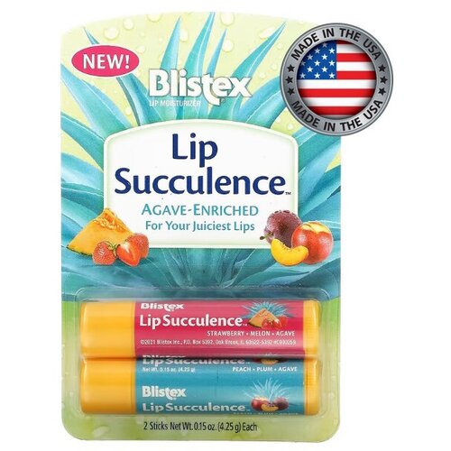 Blistex, Lip Succulence, тропические фрукты, 2 шт, По 4,25 г