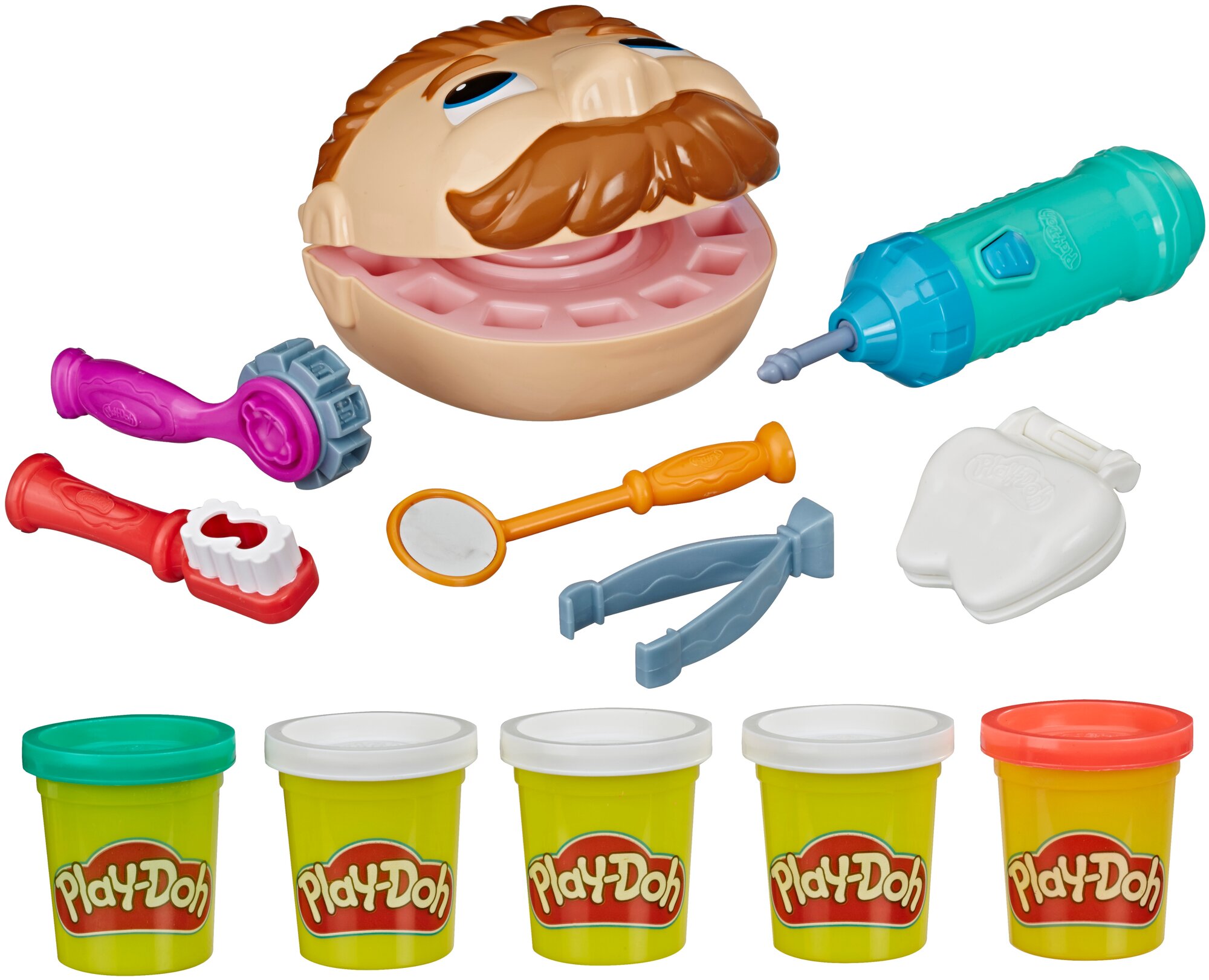 Масса для лепки Play-Doh Мистер Зубастик (B5520) 5 цв. - фотография № 3