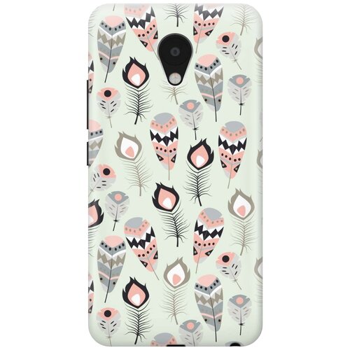 фото Cиликоновый чехол на meizu m5 / мейзу м5 с принтом "перья бохо" gosso