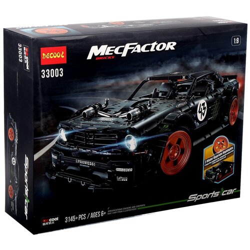 конструктор техник ford mustang hoonicorn v2 форд мустанг 3219 деталей д у Конструктор Jisi bricks (Decool) MecFactor 33003 Спорткар, 3145 дет.